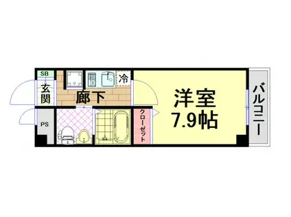 YOSHITOMI SANNOU(1K/3階)の間取り写真