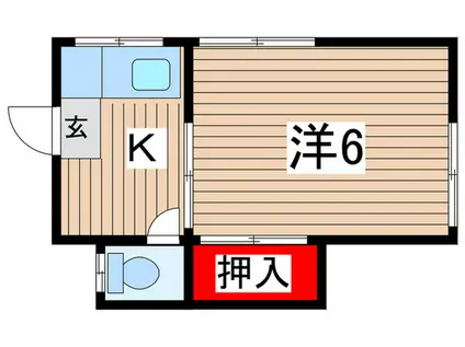 楓荘(1K/2階)の間取り写真