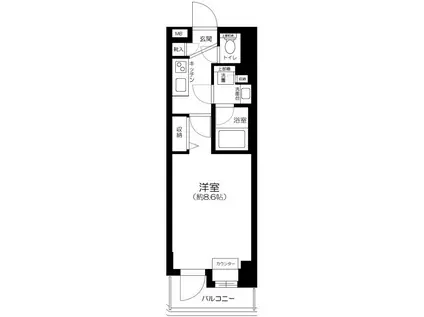 ガーラ・ヒルズ赤坂(1K/5階)の間取り写真