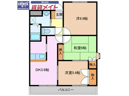 リバティーコート(3DK/1階)の間取り写真