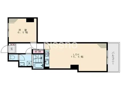 ンション恵比須苑(1LDK/3階)の間取り写真