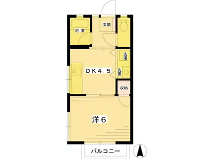 メゾンド幸(1DK/2階)の間取り写真