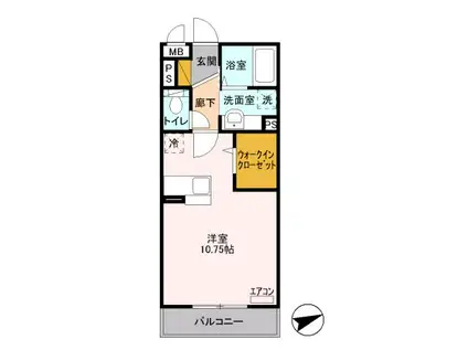 コンフォールえのき(ワンルーム/3階)の間取り写真