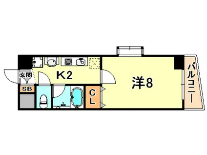 シャインビュー六甲(1K/9階)の間取り写真