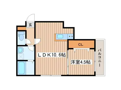 SOMNIUM宮の沢(1LDK/1階)の間取り写真