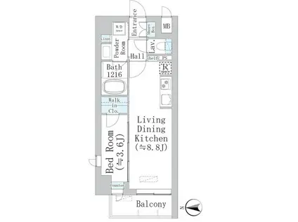 アーデル浮間舟渡(1LDK/2階)の間取り写真