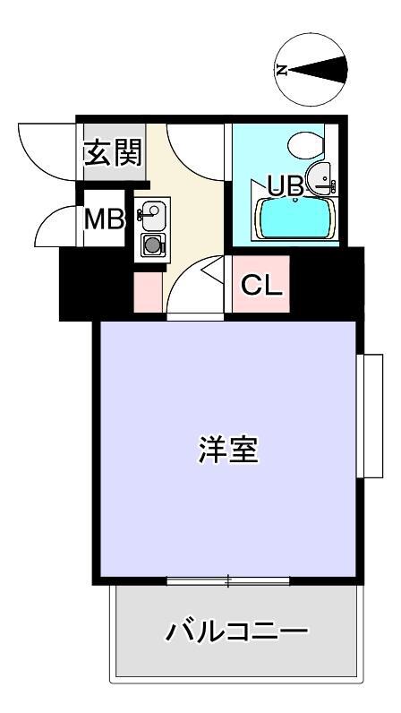 ライオンズマンション高崎田町(1K/5階)の間取り写真
