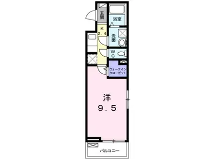 パルティール(1K/3階)の間取り写真