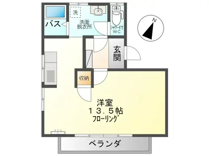 ビルハウス上田II(ワンルーム/2階)の間取り写真