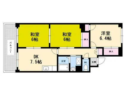 ショウリュウビル(3DK/1階)の間取り写真