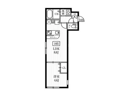 ミハス東武練馬(1LDK/1階)の間取り写真