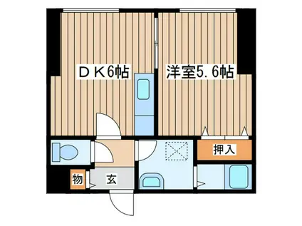 ラフィーネN18(1DK/2階)の間取り写真