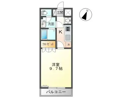 カーサ・エスペランサ(1K/1階)の間取り写真