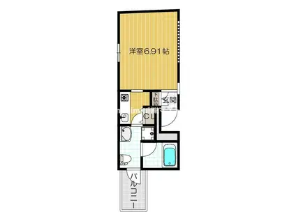 プレジール靭公園(1K/10階)の間取り写真