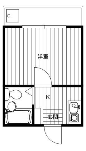 メゾンリー(1K/1階)の間取り写真