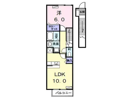 アンジュ(1LDK/2階)の間取り写真