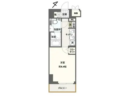 クレストタップ新横浜(1K/8階)の間取り写真