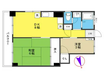 目白武蔵野マンション(2DK/2階)の間取り写真