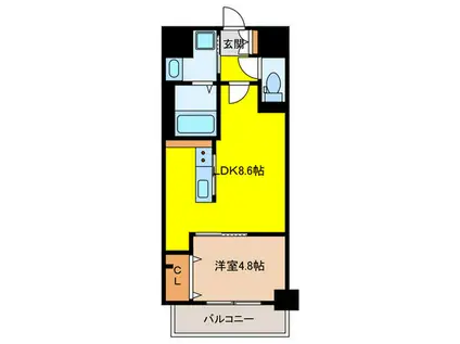 エスペランサ大橋II(1LDK/7階)の間取り写真