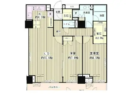 パークアヴェニュー神南(2LDK/10階)の間取り写真