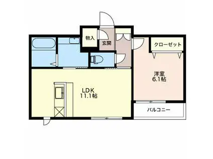 フォルトゥーナ(1LDK/2階)の間取り写真