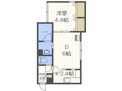 ガーデンハウス美術館前(1LDK/4階)の間取り写真