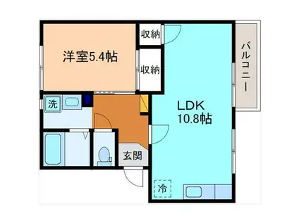 ワイズハウスIIA棟(1LDK/2階)の間取り写真