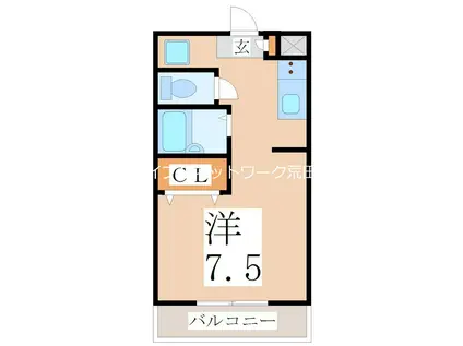 ポレール(ワンルーム/3階)の間取り写真