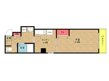 プレアデス本田(1DK/10階)の間取り写真