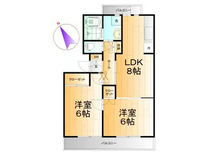 ORCHID HILLS I(2LDK/1階)の間取り写真