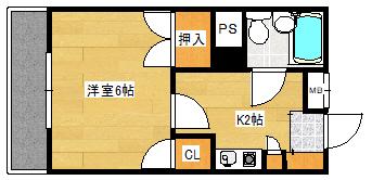 コアビル(1K/3階)の間取り写真