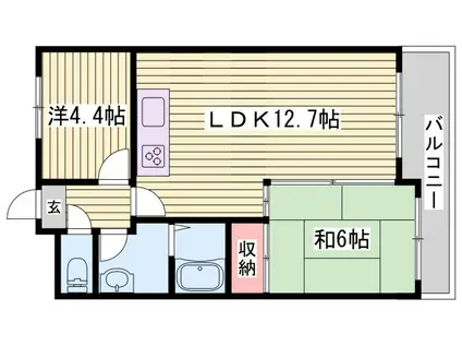 セントポーリアI(2LDK/3階)の間取り写真