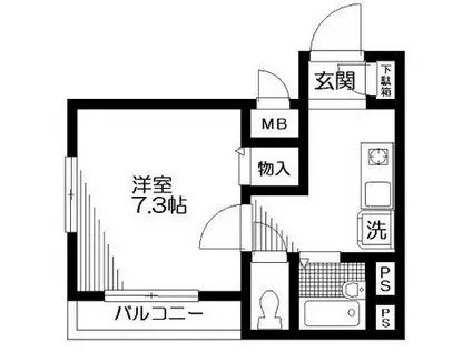 テルマールタカセ(1K/3階)の間取り写真