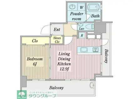 メルカーサ泉(1LDK/7階)の間取り写真