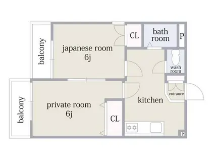 KITANO APARTMENT経堂(2DK/2階)の間取り写真
