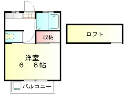 アップルコーポ(1K/2階)の間取り写真