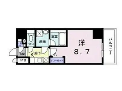 広尾ビューヒルズ(1K/9階)の間取り写真