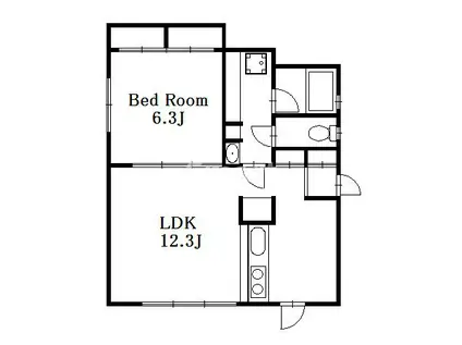 アパルトマンセモア(1LDK/1階)の間取り写真