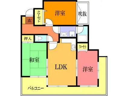 レジデンスマルミットドール(3DK/2階)の間取り写真