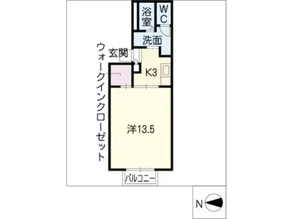 カレント春日井(1K/1階)の間取り写真