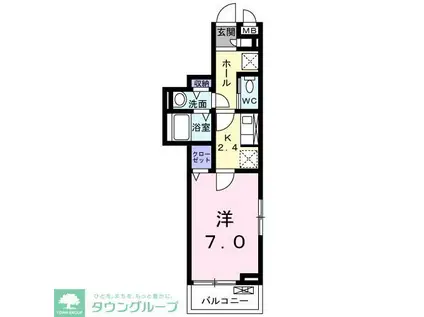 ブリーゼ武蔵浦和(1K/3階)の間取り写真