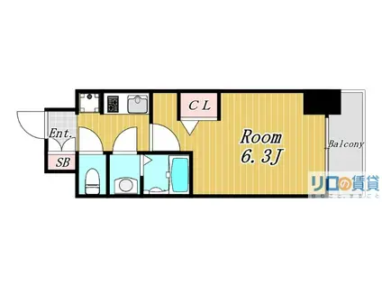 エステムコート新大阪オルティ(1K/2階)の間取り写真