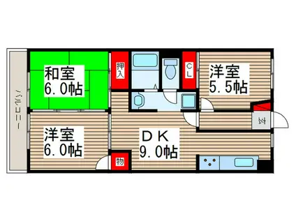 ドリーミー静(3DK/1階)の間取り写真