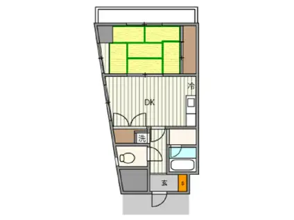 第61シンエイビル(1DK/10階)の間取り写真