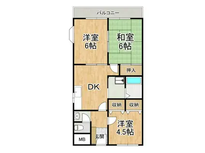 リメインズMハイツ(3DK/3階)の間取り写真