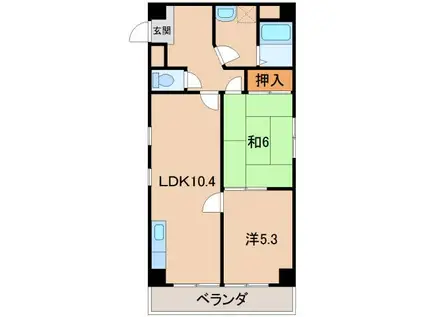 シャンティイ田中町(2LDK/8階)の間取り写真