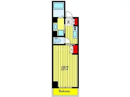 ステーションタワー浦安(1K/11階)の間取り写真