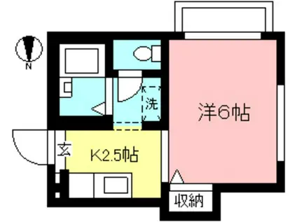 ハウス桜上水(1K/1階)の間取り写真