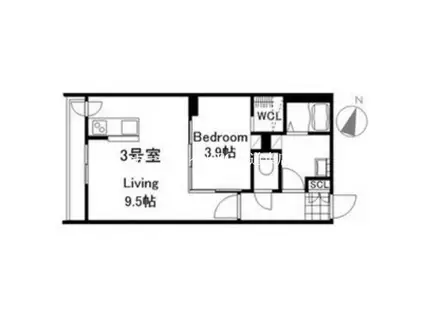 ラグランジュ元町(1LDK/1階)の間取り写真