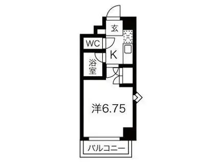 グレイス国府宮(1K/4階)の間取り写真